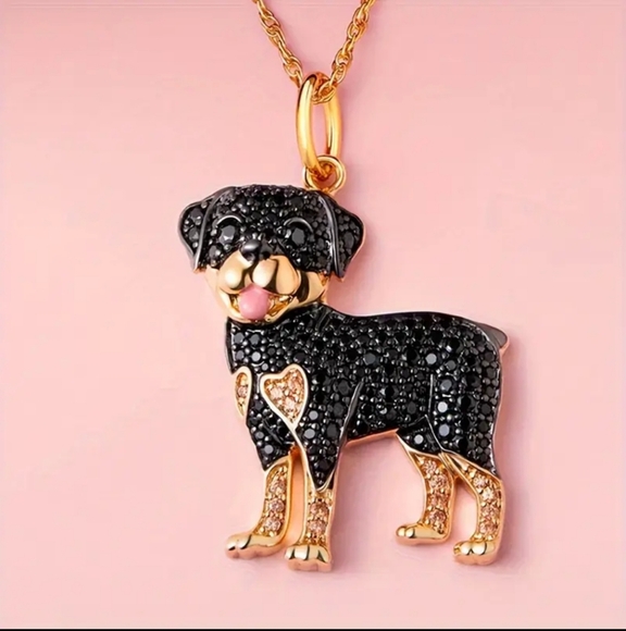 NEW! Cubic Zirconia Rottweiler Keychain/Bag 🎒👜 Charm & Pendant ~ 🎁 🐾 🐕 - Picture 2 of 16